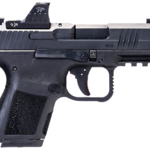 Canik HG7620VN MC9  9mm Luger 15+1, 3.18" Black Steel Barrel, Black Tenifer Cerakote Optic Ready/Serrated Steel Slide, Black Polymer Frame w/Picatinny Rail, MeCanik M01 Red Dot
