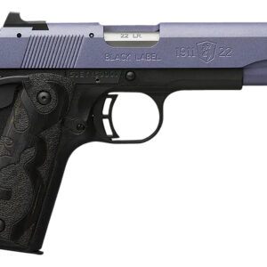 Browning 051893490 1911 Black Label Full Size Frame 22 LR 10+1, 4.25" Matte Stainless Steel Barrel, Crushed Orchid Cerakote Serrated Slide, Matte Black Polymer Frame w/Beavertail