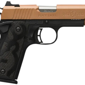 Browning 051988492 1911-380 Black Label Compact Frame 380 ACP 8+1, 3.63" Matte Stainless Steel Barrel, Copper Cerakote Serrated Stainless Steel Slide, Matte Black Polymer Frame w/Beavertail