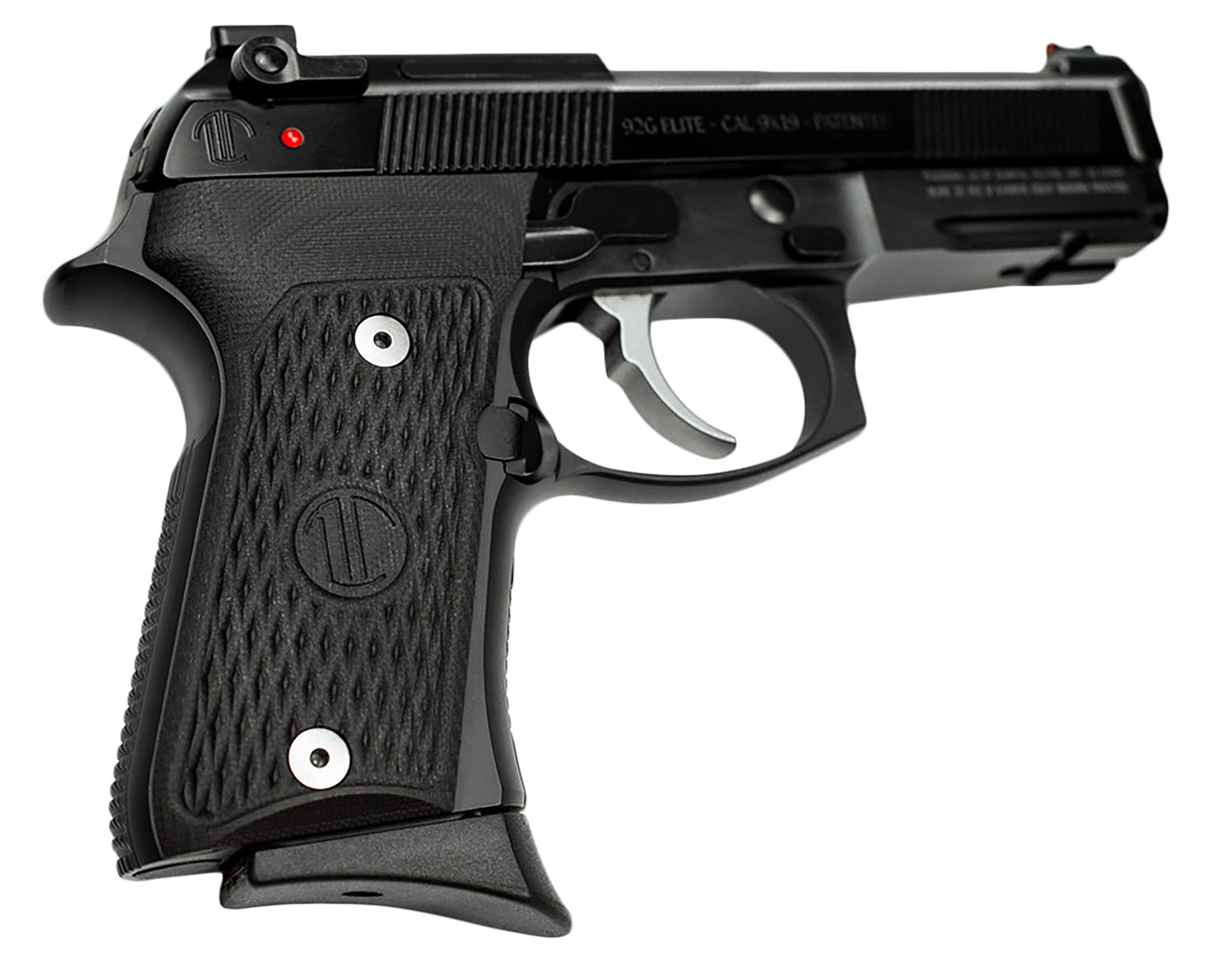 Langdon Tactical Tech LTT92CTJOP15 92 Elite LTT Compact 9mm Luger 15+1 4.25" Stainless Target Crown Steel Barrel, Black Serrated Steel Slide, Black VZ/LTT G10 Grip, Optimized Trigger Bar & Trigger Job