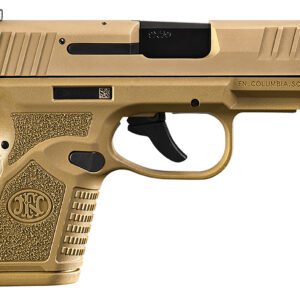FN 66101413 Reflex  Micro-Compact Frame 9mm Luger 10+1, 3.30" Black Target Crown Steel Barrel, Flat Dark Earth PVD Serrated Steel Slide, Flat Dark Earth Polymer Frame w/Picatinny Rail, Ambidextrous
