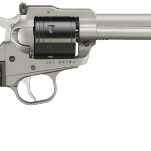 Ruger 2033 Super Wrangler  22 LR/22 WMR 6 Shot 5.50" Silver Cerakote Barrel & Frame, Black Cylinder w/Black Checkered Polymer Grips
