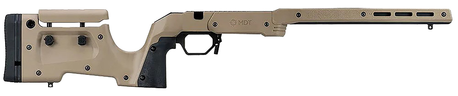 Mdt Sporting Goods Inc 104691FDE XRS Chassis FDE Aluminum Core with Polymer Panels, Adj. Cheekrest, M-LOK Forend, Interchangeable Grips, AICS Mag Compatible, Fits Short Action Remington 700