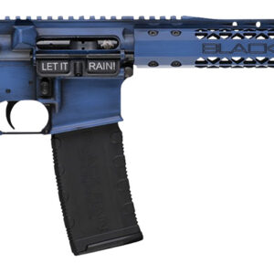 Black Rain Ordnance BROWTPBLB Spec 15+ We The People 5.56x45mm NATO 30+1 16", Blue Battleworn with Deep Engraving, 15" Slim M-LOK, Magpul Grip/Carbine Stock, Castle Flash Hider
