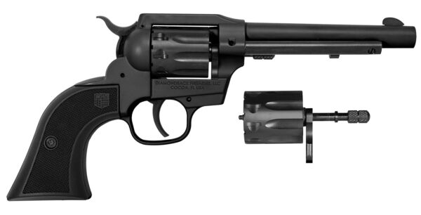 Revolver with spare cylinder on display