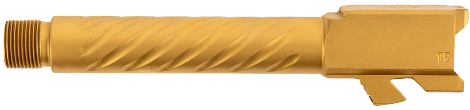 Ballistic Advantage BAPSG195T3G Premium Series  Threaded/Spiral Fluted, 9mm Luger, Gold PVD, Fits Glock 19 Gen 3-5