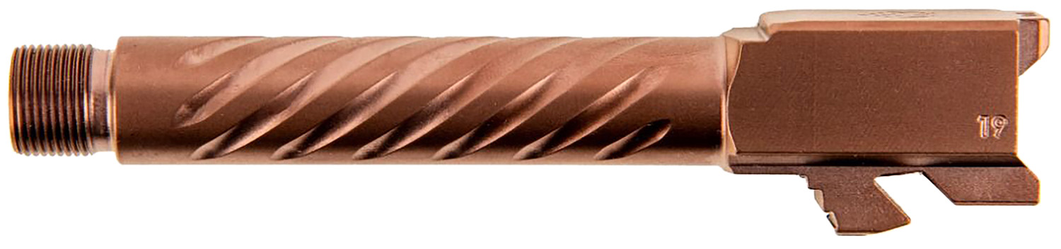 Ballistic Advantage BAPSG195T3R Premium Series  Threaded/Spiral Fluted, 9mm Luger, Copper PVD, Fits Glock 19 Gen 3-5
