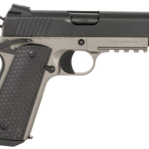 Girsan 392072 MC1911 C Untouchable Compact Frame 45 ACP 8+1 4.40" Black Steel Barrel, Black Serrated Steel Slide, Stainless Steel Frame w/Beavertail & Picatinny Rail, Black Polymer Grip