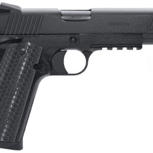 Girsan 392061 MC1911 S Untouchable Full Size Frame 9mm Luger 9+1 5" Black Steel Barrel, Black Serrated Steel Slide & Frame w/Beavertail & Picatinny Rail, Black Polymer Grip