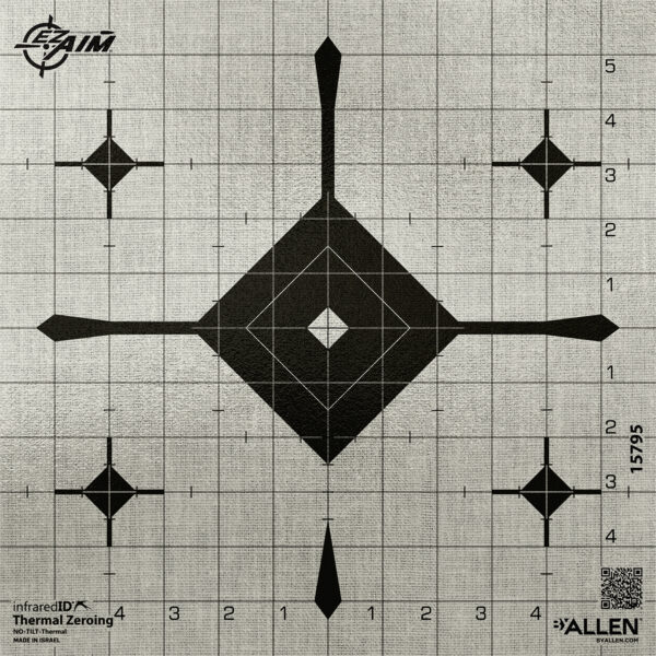 EZ-Aim 15795 Grid Bullseye Adhesive Thermal ID Bullseye Paper 12" x 12" Gray 4 Pack