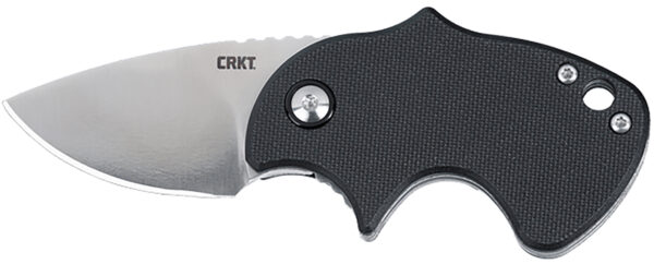 CRKT 7930 Orca  Compact 1.79" Folding Plain Satin D2 Steel Blade, Black GRN Handle