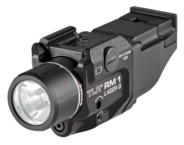 Streamlight 69444 TLR RM 1 Laser-G Rail Mounted Tactical Lighting System  Black Anodized 500 Lumens  White LED/Green Laser