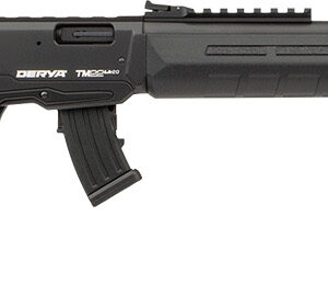 Black lever-action rifle, side view
