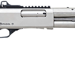 Citadel FRMN1220NKL Mariner  12 Gauge Pump 3" 4+1 18.50"  Nickel Full Heat Shield Barrel, Nickel Picatinny Rail Stainless Steel Receiver, Fixed Walnut Wood Stock