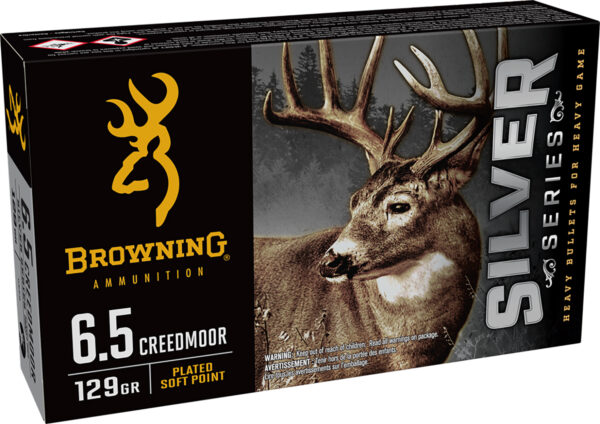 Browning Ammo B192600651  Silver 6.5Creedmoor 129gr Plated Soft Point 20 Per Box/10 Case