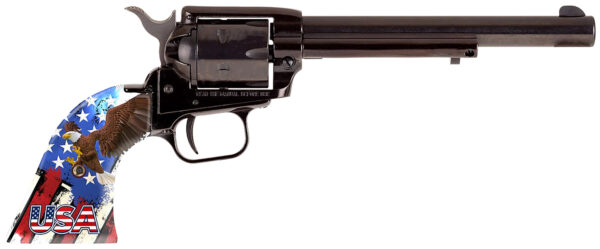 Heritage Mfg RR22B6US08 Rough Rider  22 LR 6rd 6.50" Black Oxide Alloy Steel Barrel & Cylinder, Black Oxide Zinc Alloy Frame, USA Eagle Polymer Grip, Manual Safety, Exposed Hammer