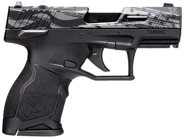 Black and gray handgun, side view
