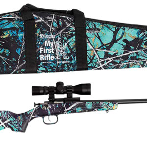 Crickett KSA2172BSC My First Rifle Package 22 S/L/LR Single Shot 16.10" Blued Steel Barrel & Receiver, Muddy Girl Serenity Synthetic Fixed Stock, 4x32 Scope