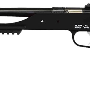 Black air rifle with adjustable stock