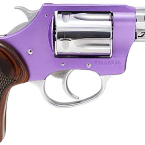 Charter Arms 53804 Coyote  380 ACP 5 Shot 2" Lavender & Hi-Polish Small Rosewood Checkered Grip