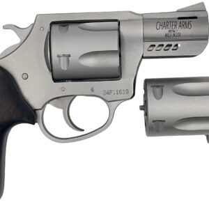 Charter Arms 73920 Mag Pug & Pitbull  38 Special 357 Mag 9mm 5 Shot 2.2" Stainless Steel Classic Walnut Wood Grip