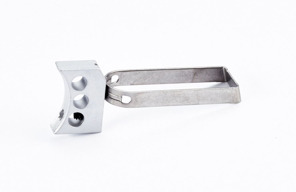 Metal clip with three round holes