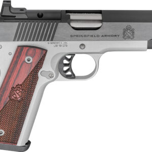 Springfield Armory PX9118LAOS 1911 Ronin 45 ACP 8+1 4.25" Stainless Steel Barrel Optic Ready Blued Slide Crossed Cannon Wood Laminate Grip