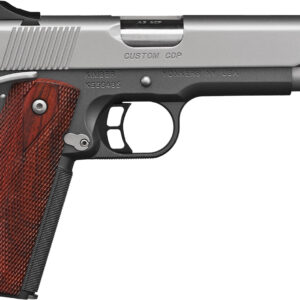 Kimber Mfg.,inc 3000234 Custom CDP 45 ACP 7+1 5" Satin Silver/KimPro II Front Serrations Charcoal Gray/KimPro II Rosewood Grip