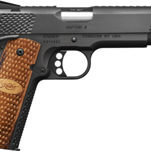 Kimber Mfg.,inc 3200117 Raptor II 45 ACP 8+1 5" Matte Black Front Serrations Steel Slide Zebrawood w/ Scale Pattern and Kimber Logo Grip