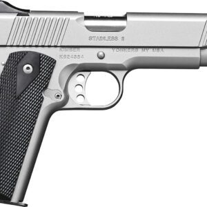 Kimber Mfg.,inc 3200007 Stainless II Club Bundle 45ACP 7+1 5" Satin Silver Front Serrations Stainless Steel Slide Black Synthetic Grip