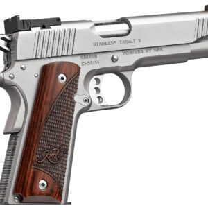 Kimber Mfg.,inc 3200326 Stainless Target II 9mm 9+1 5" Front Serrations Stainless Steel Slide Satin Silver Rosewood w/ Kimber logo Grip