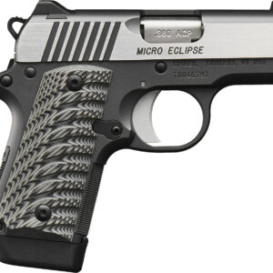 Kimber Mfg.,inc 3300188 Micro Eclipse 380 ACP 7+1 2.75" Matte Black KimPro II Flat Top Stainless Steel Slide Charcoal Gray G-10 Grip
