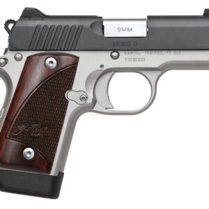Kimber Mfg.,inc 3300099 Micro 9 Two-Tone 9mm 7+1 3.15" Matte Black Steel Slide Aluminum Rosewood Grip