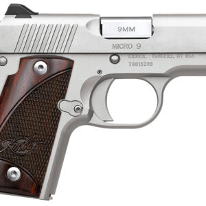 Kimber Mfg.,inc 3300158 Micro 9 Stainless Rosewood 9mm 7+1 3.15" Satin Silver Stainless Steel Slide Rosewood Grip