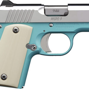 Kimber Mfg.,inc 3700647 Micro 9 Bel Air NS 9mm 6+1 3.15" Stainless Steel Slide Bel Air Blue Mirror-Polished Ivory G-10 Grip
