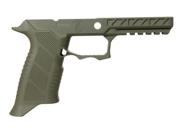 Olive green pistol grip and frame.