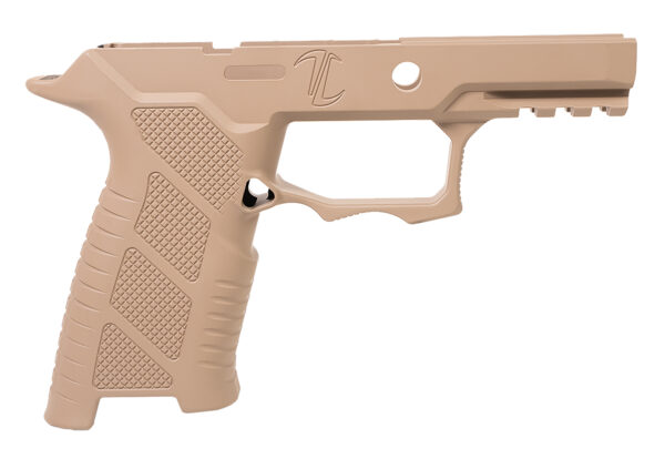 Tan gun frame with textured grip
