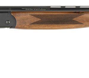 Wooden double-barrel shotgun side view