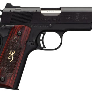 Browning 051852490 1911 Black Label Medallion Compact 22 LR 10+1, 3.63" Target Crown Barrel, Matte Black Serrated Slide & Aluminum Frame w/Beavertail