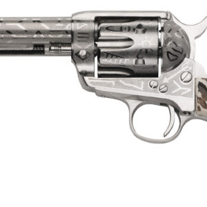 Taylors & Company OG1407 1873 Cattle Brand 357 Mag 6rd 5.50" Nickel Engraved Imitation Stag Grip