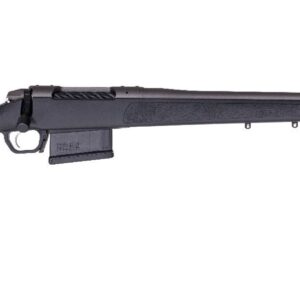 Black bolt-action hunting rifle side view