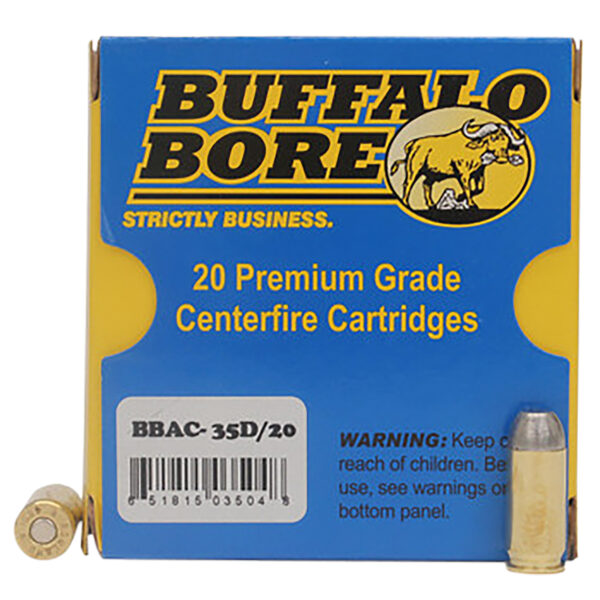 Buffalo Bore centerfire cartridges packaging image.