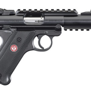 Ruger 40150 Mark IV Tactical 22 LR Caliber with 4.40" Threaded/Picatinny Rail Barrel, 10+1 Capacity, Overall Blued Metal Finish, Checkered Black Polymer Grip & Fixed Sights