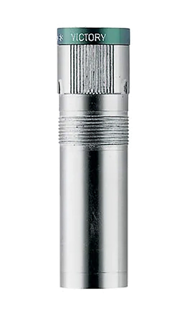Silver shotgun choke with engraved text