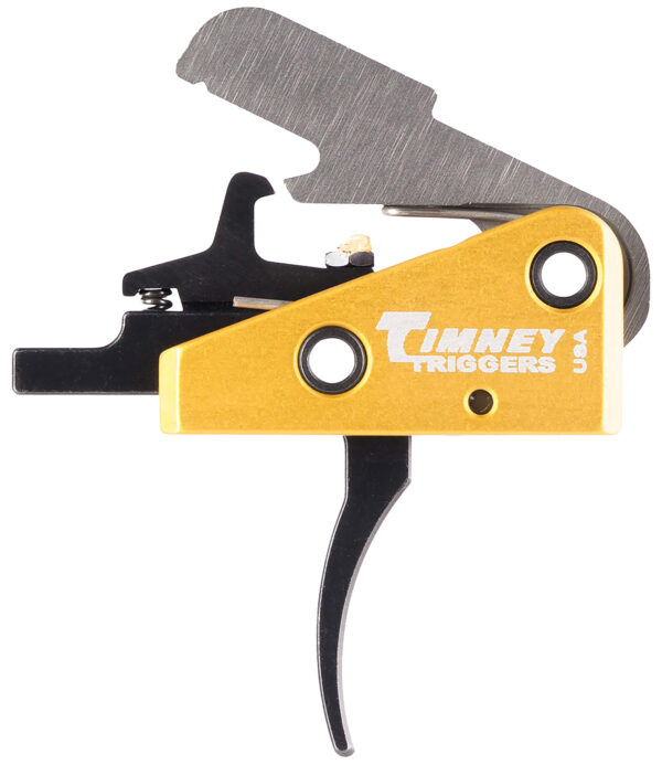 Timney Triggers 667S Competition Trigger  Single-Stage Curved Trigger with 3 lbs Draw Weight & Black/Gold Finish for AR-15