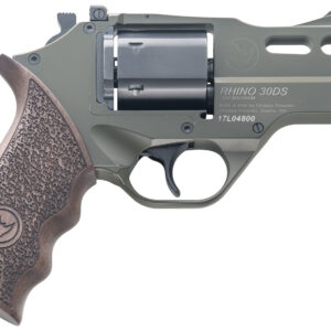 Chiappa Firearms CF340285 Rhino 30SAR *CA Compliant Small Frame 357 Mag 6 Shot, 3" Green Cerakote Steel Barrel, Blued Steel Cylinder, Green Cerakote Aluminum Frame, Walnut Grip, Exposed Hammer