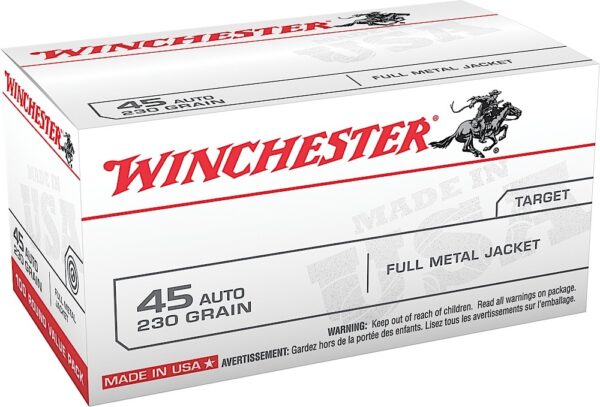 Winchester Ammo USA45AVP USA Value Pack 45ACP 230gr Full Metal Jacket 100 Per Box/5 Case