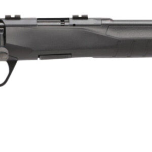 Black hunting rifle on white background