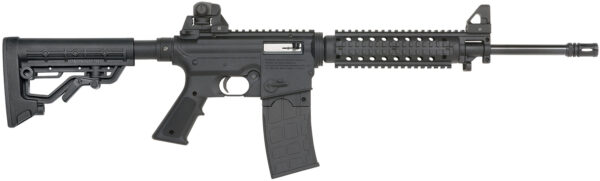 Black assault rifle side view