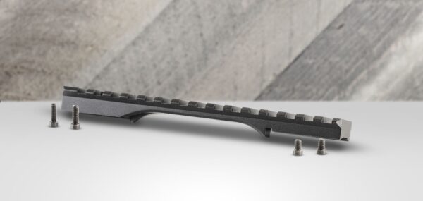 Picatinny rail and mounting screws on table